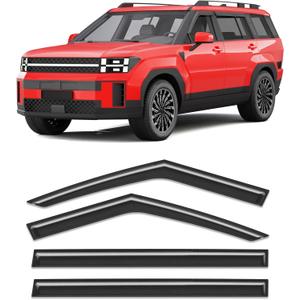 Extra-Thick Rain Guards Fit for 2024 2025 2026 Hyundai Santa Fe Window Rain Guards Tape-on Window Deflectors Side Window Vent Visors Vent Shades Exterior Car Accessories