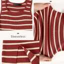 SUNNYBUY Women's Striped Maternity Dress Summer Tank Bodycon Dresses Knit Slit Pregnancy Clothes (Large, Brick Red-cream Stripe)