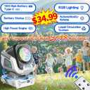 Belemar Upgraded Bubble Machine with Remote Control, Automatic Rotation & RGB Lights, 1800mAh Rechargeable Battery, Type-C Charge, Bubble Maker for Kids, Weddings, Birthday Parties, Outdoor Activities