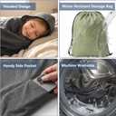 Hooded Compression Sleep Sack for Deeper Sleep, Adult Swaddle Blanket with Side Pocket, Machine Washable with Storage Bag for Home, Camping & Travel