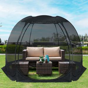 Alvantor Pop Up Screen House Gazebo with Mosquito Netting, Instant UV Resistant Sun Shelter for Patio & Backyard, Portable Canopy Tent for 2-10 Person