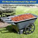 GICOOL 20" Flat Free Tire and Wheel, with 3/4" & 5/8" Bearing, 2.45" Centered Hub, Replacement Wheel For Rubbermaid Wheelbarrow, Garden Yard Cart, 2 Pcs
