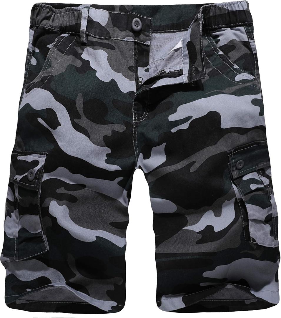 zeetoo Camo Shorts for Men Classic Relaxed Fit Cargo Short Multi-Pocket Outdoor Shorts (40, Dz-03)