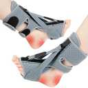ANSUSIC Plantar Fasciitis Night Splint Adjustable Planter Facetious Relief Foot Drop Achilles Tendonitis Day Night(Gray-1PC)