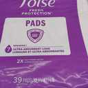 Poise Incontinence & Postpartum Pads for Bladder Leaks, 7 Drop Ultra Absorbency, Long Length, 78 Count