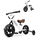 KRIDDO 2-in-1 Kids Tricycle and Toddler Balance Bike 2 Year Old, Detachable Pedals and Stowable Training Wheels, DIY Plate, Riding Trikes Toy for Ages 18 Months to 3 Years, White