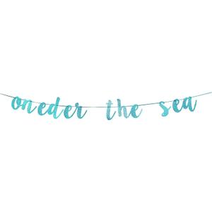 Blue Glitter Oneder The Sea Banner - 1st Birthday Boy/Girl,Happy 1st Birthday Banner,Under The Sea Banner,First Birthday Party Decorations