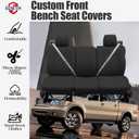 Seat Covers for Ford F150 XLT Super Cab 2004-2008 Front Heavy Duty Knit Fabric Bench Seat Cover Compatible with F150 Accessories - Black