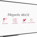 JILoffice Magnetic Whiteboard/White Board, Dry Erase Board 48 x 31 Inch, Black Aluminum Frame Wall Mounted Board for Office Home and School