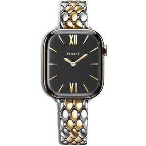 Designer Band Compatible with Apple Watch Bands for Women 38/40/41/42/44/45/46/49mm, Dressy Fancy Stainless Steel Metal Strap for iWatch Series 11 10 9 8 7 6 5 4 3 SE Ultra 3 2 1 (Two-Tone (Gold & Silver))