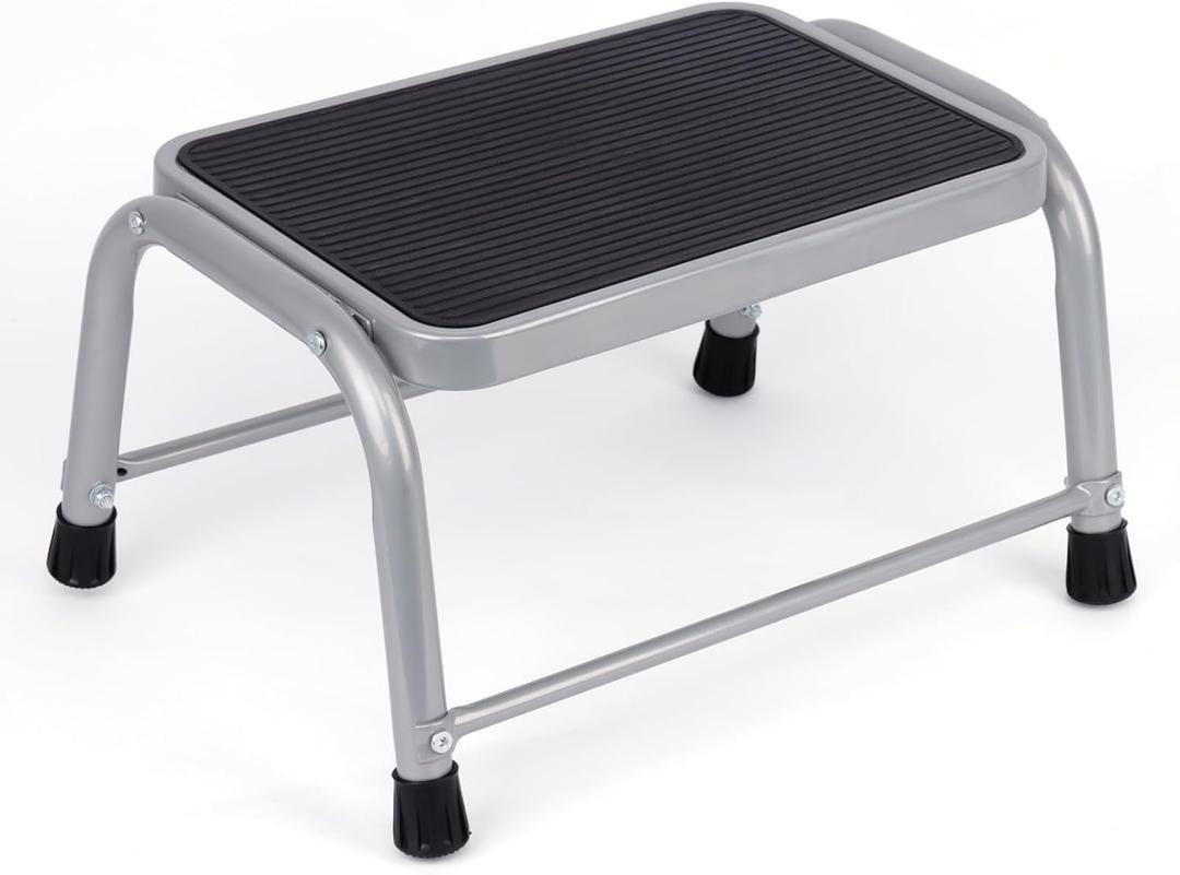 Valeo Step Stool,Step Stools for Adults Kids with Non-Slip Rubber Feet, 600 Lbs Capacity, Heavy-Duty Metal Step Stool for Kitchen, Bathroom, RV, Camping, Office, Bed Steps for High Beds