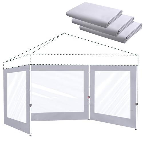 Clear Canopy Sidewalls for 10x10 Pop Up Tent,3 Pack Sunwalls Only,(Gray)