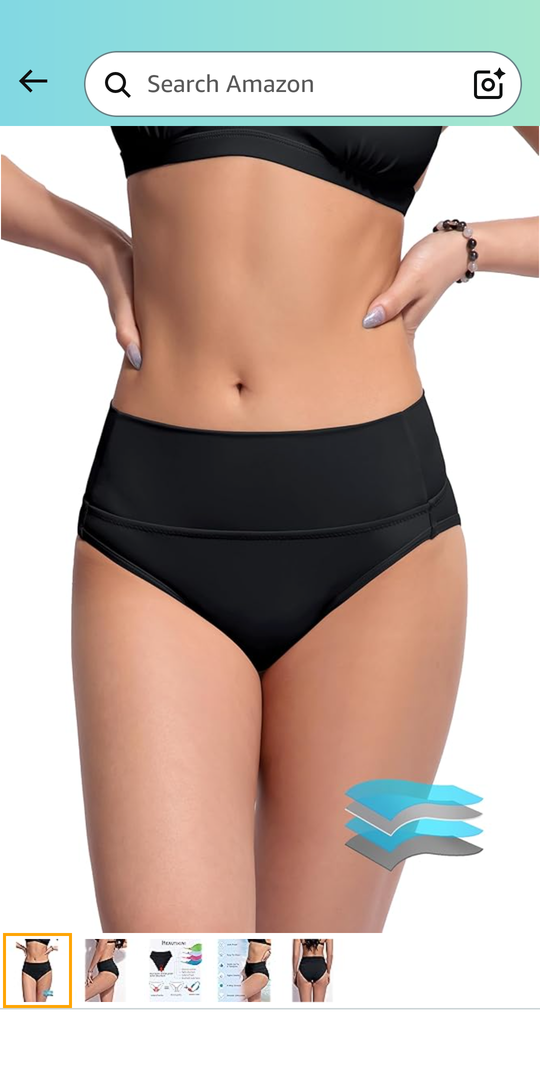 Beautikini Period Swimwear Bikini Menstrual Leakproof Swim Bottoms Period Bathing Suits for Teens Girl S