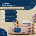 REFRESHIFY Dog Wipes for Paws and Butt - Plant Based Lavender Scented (Pack of 400) - Pet Wipes for Dogs and Cats - Deodorizing Non Toxic Dog Wipes, +12 Additional Travel Wipes, Missing 1 Pack of 100