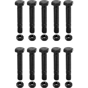 BlueStars 52100100 Snow Blower Shear Pins and Nuts - Compatible with Ariens 52100100 521001 00659100 John Deere AM136890 Rotary 5575 Snowthrower - Pack of 10