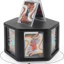 360 6-Sides Rotation Graded Trading Game Baseball Football Sports Cards Display Case Storage, Designed for Show Display 4.3 x 2.8 Inch Top Loads SLABS Case Frame Case for Card Game Collection Black