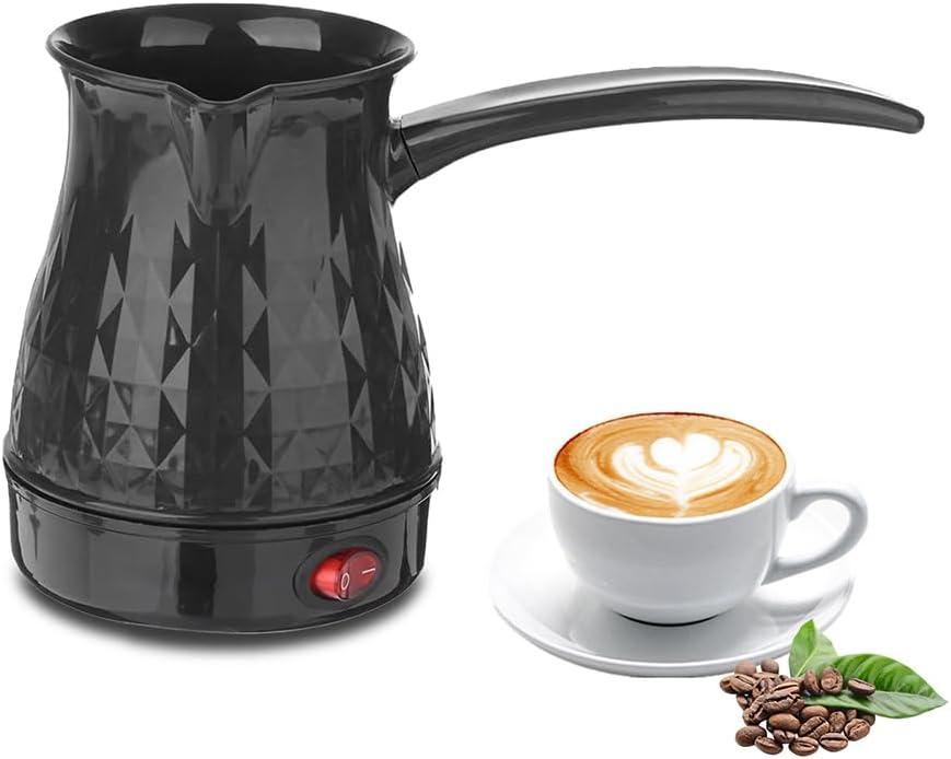 Portable Turkish Coffee Pot - 600ml Electric Coffee Pot ABS and Stainless Steel Americano Kettle/Maker with Removable Anti Scald Handle for Heating Coffee Tea Milk,5-6 Cups