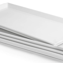 Taeochiy 16" Large Serving Platter - Oval Large Serving Tray, Ceramic Turkey Platters, White Platters for Serving Food, Appetizers, Entertaining, Party, Set of 2