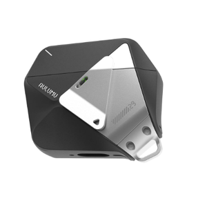 Aulumu A29 Geometric AirPods 4 Case with Lock | Protective Cover with Nylon Buckle | Alloy Armour | Compatible with Apple AirPods 4th (2024) - Black 