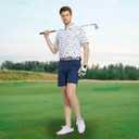 M MAELREG Mens Golf Shirt Short Sleeve Dry Fit Print Moisture Wicking Performance Patterns Collared Polo Shirt (L)