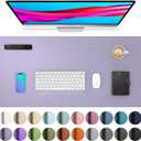 Aothia Leather Desk Pad Protector, Mouse Pad, Office Desk Mat, Non-Slip PU Leather Desk Blotter, Laptop Desk Pad, Waterproof Desk Writing Pad for Office and Home (31.5" x 15.7", Lavender)