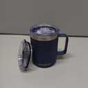 12oz Insulated Coffee Mug with Lid  Includes Two Lids, Stainless Steel Coffee Travel Mug with Handle, Double Wall Vacuum Insulated Camping Mug for Home, Office & Outdoor, Navy Blue