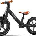 Ridego 14 Inch Balance Bike for Kids 36 Years, Lightweight Toddler Bike with Air Rubber Tires, Adjustable Seat, Durable Push Bicycle Gift for Boys & Girls (Black)