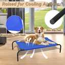 PHYEX Elevated Dog Bed for Medium Dogs, Dog Cot Bed with Sturdy Steel Frame for Indoor & Outdoor Use, Non Slip, Easy to Clean, 43.5 Inches, Blue