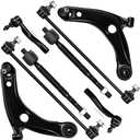 SCITOO 8pcs Suspension Kit Front Lower Control Arm w/Ball Joints Sway Bar Link Outer Inner Tie Rod End Compatible Fit for Toyota for Yaris 2007 2008 2009 2010 2011 2012