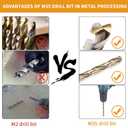 17/64 Inch Cobalt Drill Bit Set, M35 Jobber Length Twist Drill Bits,Suitable for Drilling in Hard Metal, Stainless Steel, Cast Iron,5 Pieces