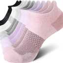 CS CELERSPORT 5 Pairs Women's Ankle Running Socks Cushioned Athletic Sport Socks with Tab, Morandi, Small