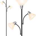 LEPOWER Floor Lamp, Bright Standing Lamp with Replaceable 3000K LED Lights | Easy to Assemble, Individual Rotary Switch, Adjustable Side Reading Light, E26 Modern Lamps for Bedroom, Office, Living Room