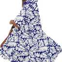 PYGFEMR Women's Short Sleeve Babydoll Dress Button Down Dresses with Pockets (Blue, M)