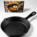 Pre-Seasoned Cast Iron Skillet, Black, 6 Inch Mini Frying Pan with Handle