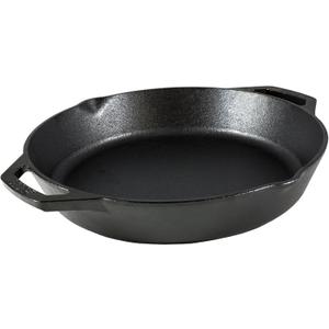 Lodge Seasoned Cast Iron Dual Handle Pan - Cast Iron Frying Pan - Even Heat Distribution - Oven & Stovetop Safe - PFAS-Free, Non-Toxic Cookware - 12 Inch