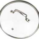 9" Tempered Glass Lid with Steam Vent Hole Universal Pan Pot Clear Cookware Lid Replacement with Holder Handle, Stainless Steel Rim, Fits for Pots/Pan/Electric Pressure Cooker (Bar)