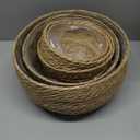 Sieral 5 Pcs Seagrass Hand Woven Planter Basket Large Plant Pots Indoor Flower Pots Cover, 12+10+8+7+6 Inch Storage Planter Containers with Plastic Liners