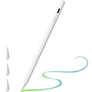 GOOJODOQ Stylus Pen for iPad 2018-2025,Supports Battery Indicator,Screenshot,Palm Rejection & Tilt,Compatible with iPad 6/7/8/9/10/11,Pro 11"/12.9"/13"/M4,iPad Air 3/4/5/6/M2/M3,mini 5/6(4Nibs)
