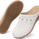 SHIBEVER Clogs for Women Mules Slip-On: Closed Toe Clog - Comfortable Womens Mule (White), Size 40