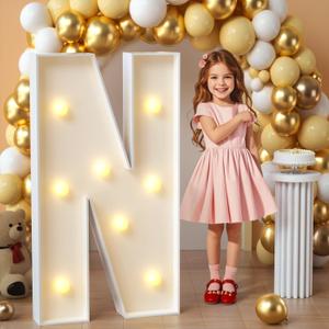 imprsv Marquee Light Up Letters, 3FT Mosaic Letters with Light for Baby Shower Graduation Party Decor, Large R for Engagement Wedding Party Decorations (Need to Assemble)