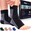 Ankle Brace for Women & Men - Compression Socks 20-30mmHg, Achilles Tendonitis, Plantar Fasciitis Relief, Sprained Ankle, Heel Spurs, Foot Swelling & Fatigue, Arch Support (1 Pair) (X-Large, Black)