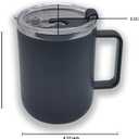 Stainless Steel Drinking Cup with Lid, 500ml (17oz) Mug - Leakproof, Straw & Sip Lid, Classic Black
