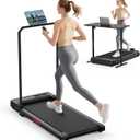Walking Pad Treadmill for Home - Folding Treadmills with Handle Bar Portable Compact Fold up Indoor Foldable Handles Electric Walk Pads Small Spaces Mini Running Quiet Under Bed Office