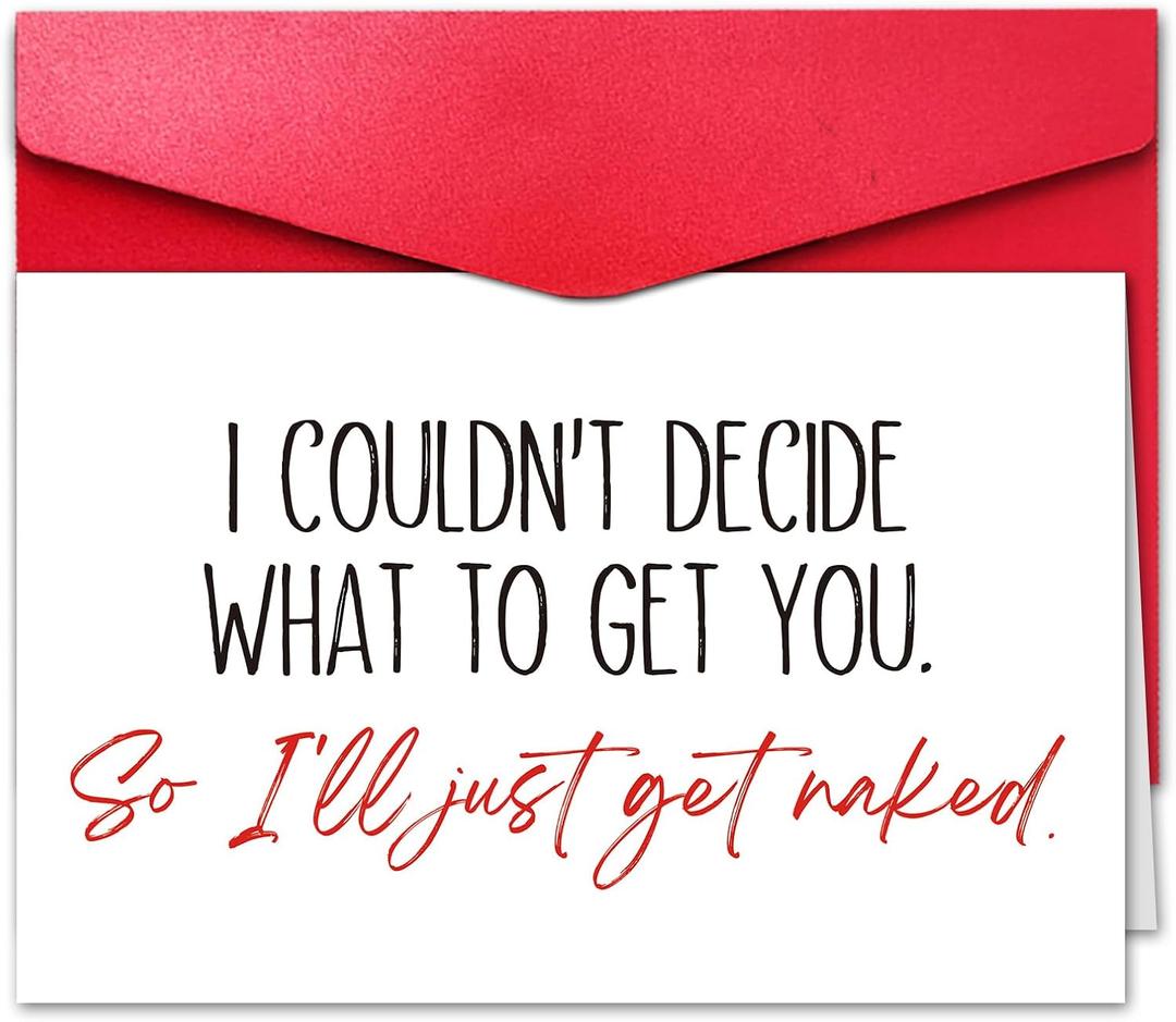 GYYsweetus Cheeky Valentines Day Card for Him, Funny Valentines Day Card for Men Husband Boyfriend from Women Wife Girlfriend, Couldnt Decide