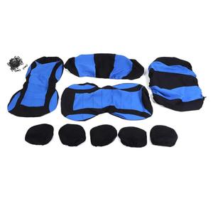 ROCEEI 11 Pcs Car Seat Cover Full Set for Women Christmas Fuzzy Car Accessories Handbrake Shift Accessory for Winter (Blue)