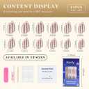 2 x evpct French Tip Press On Nails Medium Almond, Nude + Pink Tips, Chrome Glazed Glossy Medium Almond Fake False Press on Nails, Soft Gel Stick on nail Press ons with Nail Kit, Reusable Salon Quality (24 Ounce (Pack of 1))