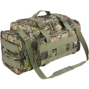 Duffel Bag  Heavy Duty Tactical Gym Bag for Men, Splashwater-Proof Weekender Travel Bag for Basketball, Football, Soccer, Hiking, and Hunting (Forest Tree Camo)