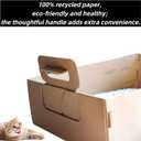 3 Packs of Disposable cat Litter Boxes17.2'' x 12.2'' x 5.3''. 100% Recyclable Paper, eco-Friendly and Healthy. with Convenient Handles, Waterproof and Durable. Perfect for Home or Travel.