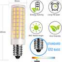 E12 LED Bulb C7 Base C35 Candelabra Bulb C37 Ceiling Fan Bulb Kx-2000 Replacement Bulb 120Volt for Sewing Machine Light Bulb,Dryer Bulb 8W(80W Halogen Equivalent) 4-Pack(Warm White 3000K)