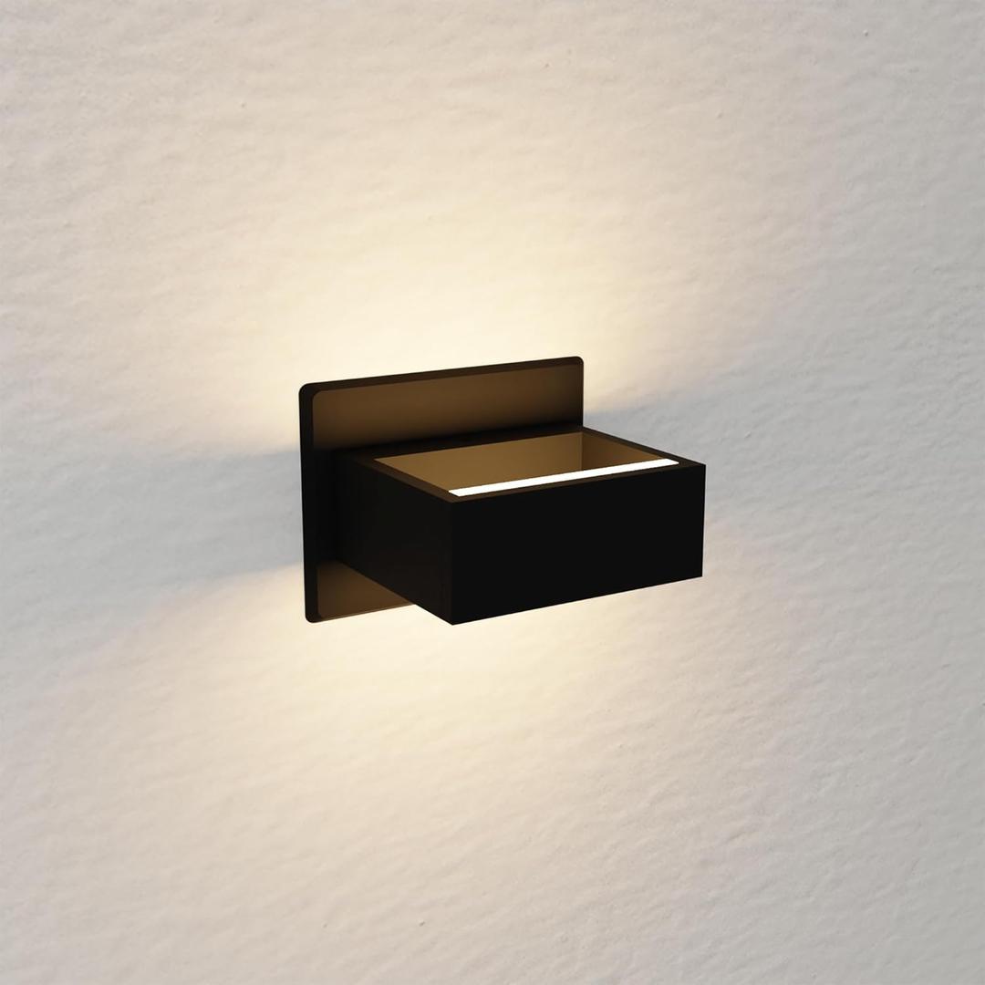 Outdoor Wall Sconce LED Up Down Wall Mount Lamp Modern Wall Exterior Lighting Fixture Porch Front Door Garden Yard Patio Waterproof Aluminum Black Lantern